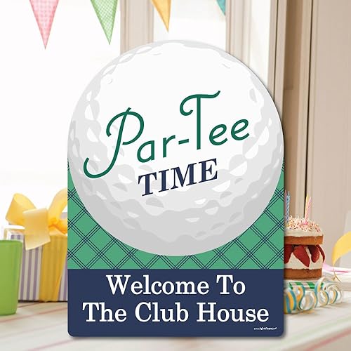 Miniatura 5 de Big Dot of Happiness Par-Tee Time - Golf - Decoraciones de fiesta - Cartel de bienvenida para fiesta de cumpleaños o jubilación