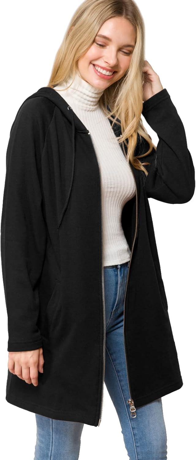 Design by Olivia Women's Casual Oversized Loose Fit Zip Up Pullover Hoodie Tunic Sweatshirt Jacket Fall Outfits (S-3X) - Image 2