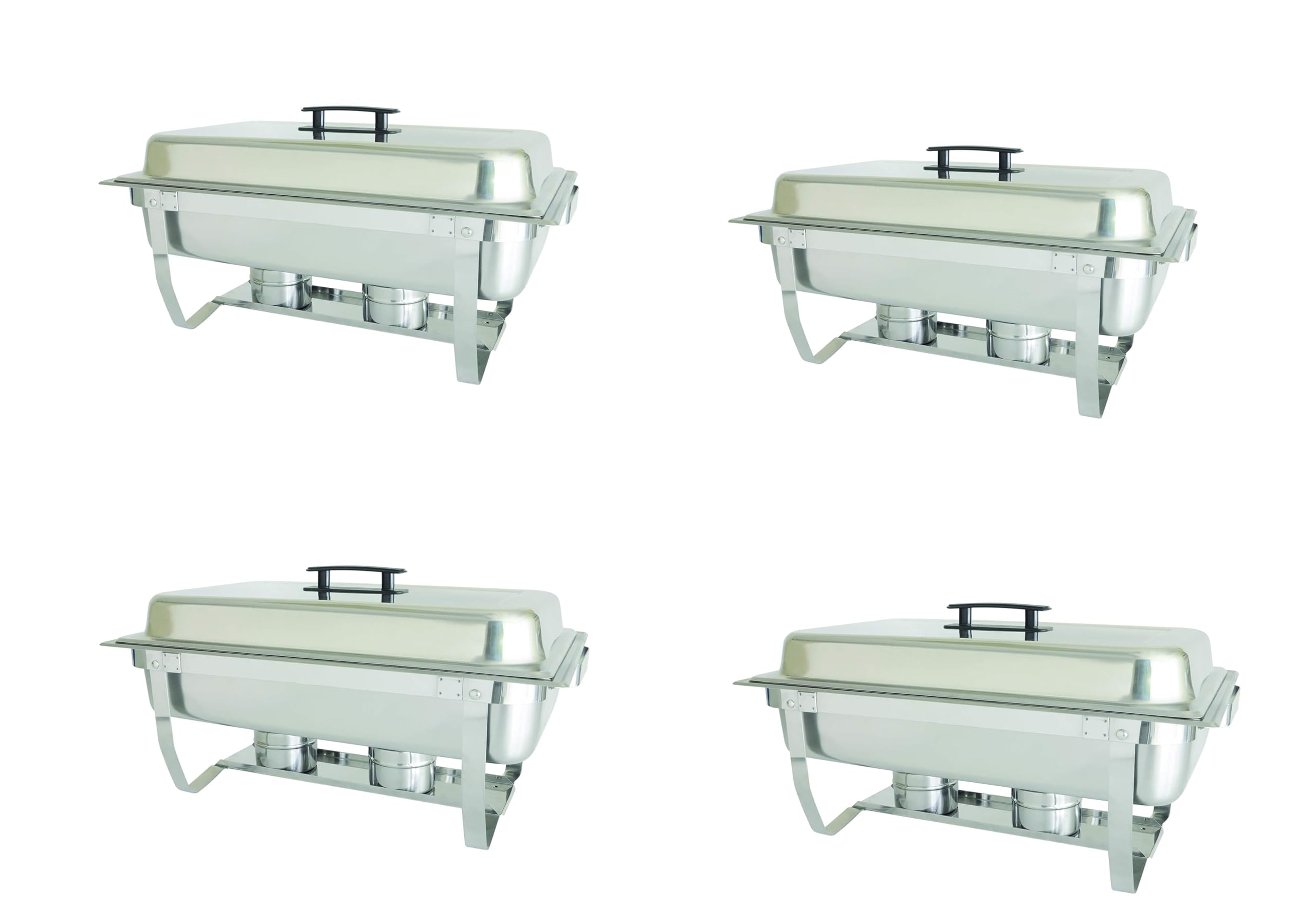 Chafer 4 Pack Premier Chafers Stainless Steel Chafer Dish 8 Qt. Capacity (Quantity 4 Chafing Dish Sets) Brand New Full Complete Chafer Systems by M.V. Trading – Model MVFC-8