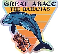 Vista 1 de Great Abaco The Bahamas - Calcomanía holográfica de vinilo de 2 pulgadas para recuerdo de playa, 2 pulgadas