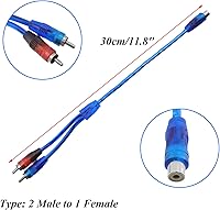Vista 5 de Antrader Cable divisor RCA Y hembra a 2 machos, cable convertidor de audio para automóvil, cable adaptador de cable, paquete de 10