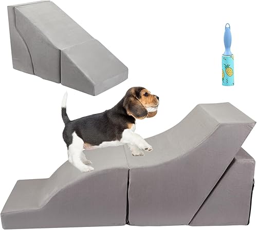 LitaiL Escaleras de espuma para perros, escaleras multifuncionales de espuma para mascotas, sofá y cama alta, escalones plegables antideslizantes