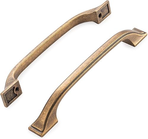 Miniatura 11 de KOOFIZO - Paquete de 10 tiradores de gabinete de cocina de latón antiguo de 3 pulgadas, manijas vintage de gabinete de latón, herrajes de gabinete