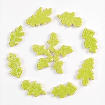 200g of Leaf Ceramic Mosaic Tiles - Leaf Mosaic Tiles - Suitable for DIY handicrafts, Flower pots,Stepping Stones,Fish Tank, and Garden Decoration Mosaic Making MaterialsLight Green