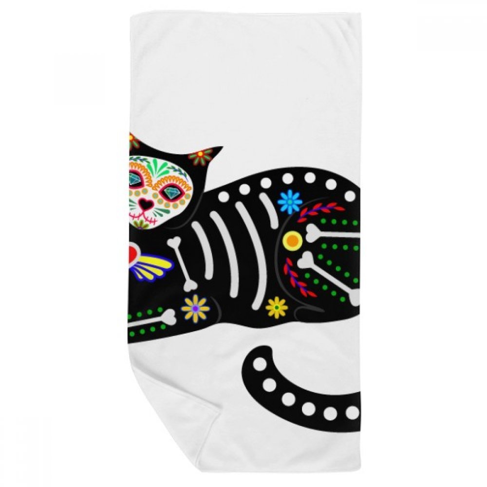 Serviette de bain Halloween chat noir débarbouillette douce