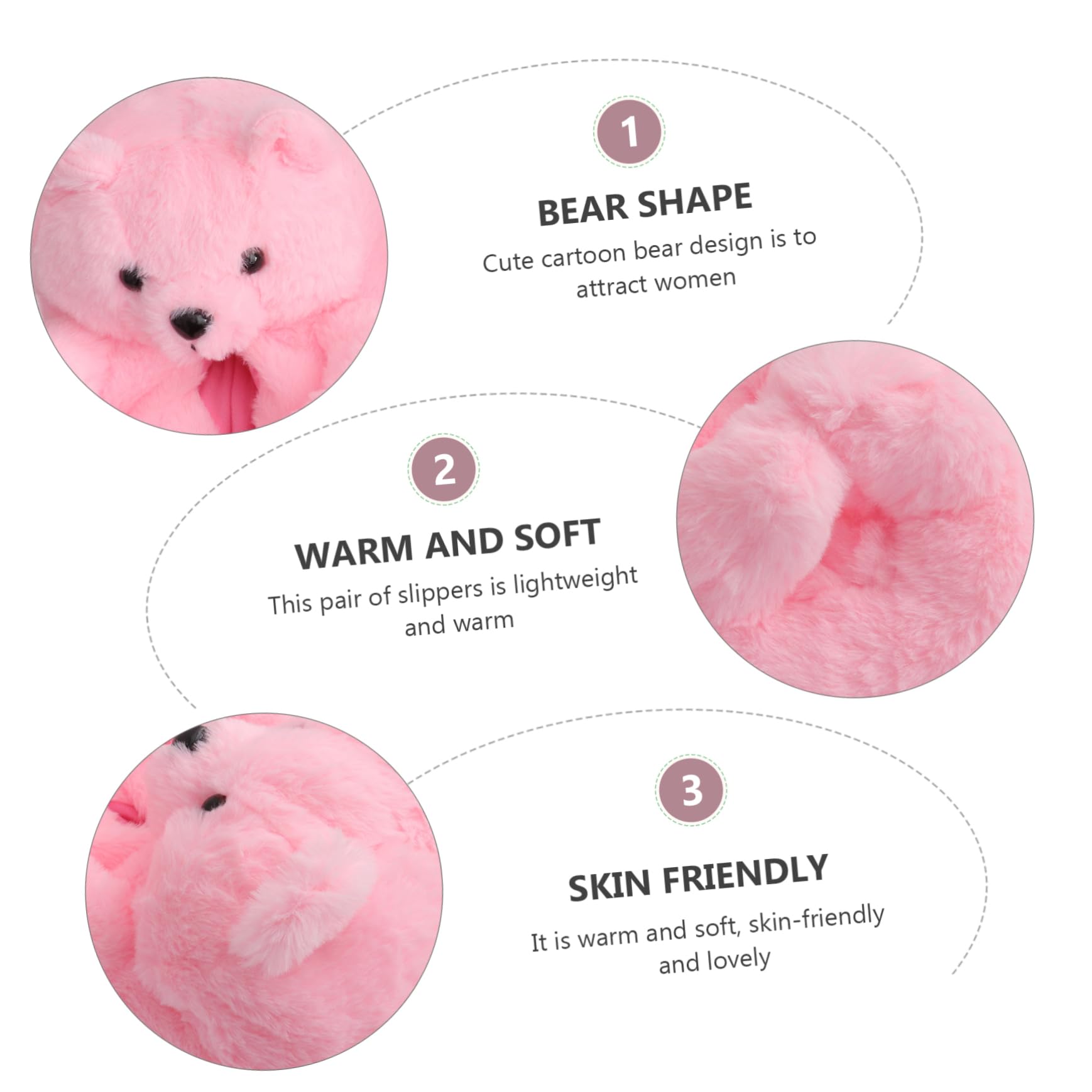Holibanna Pantofole a Forma Di Orsacchiotto Calda Pantofola Da Morbide Pantofole Adorabili Da Donna Femminili Invernali Pelose Brown Peluche