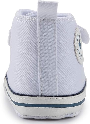 Miniatura 5 de KIDSUN zapatos deportivos altos hasta el tobillo para bebés, niños y niñas con suela antideslizante, suaves, para recién nacidos, zapatos