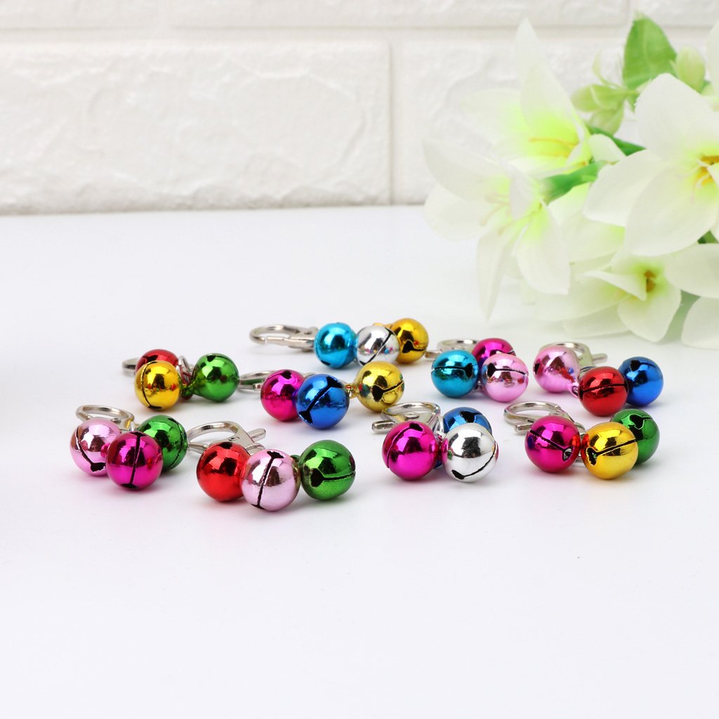 MinnowXY Pet Dog Collar Bells with Lobster Clip Colorful Metal Bells Bells Dog for Collars Decoration Charm Pet Accesso
