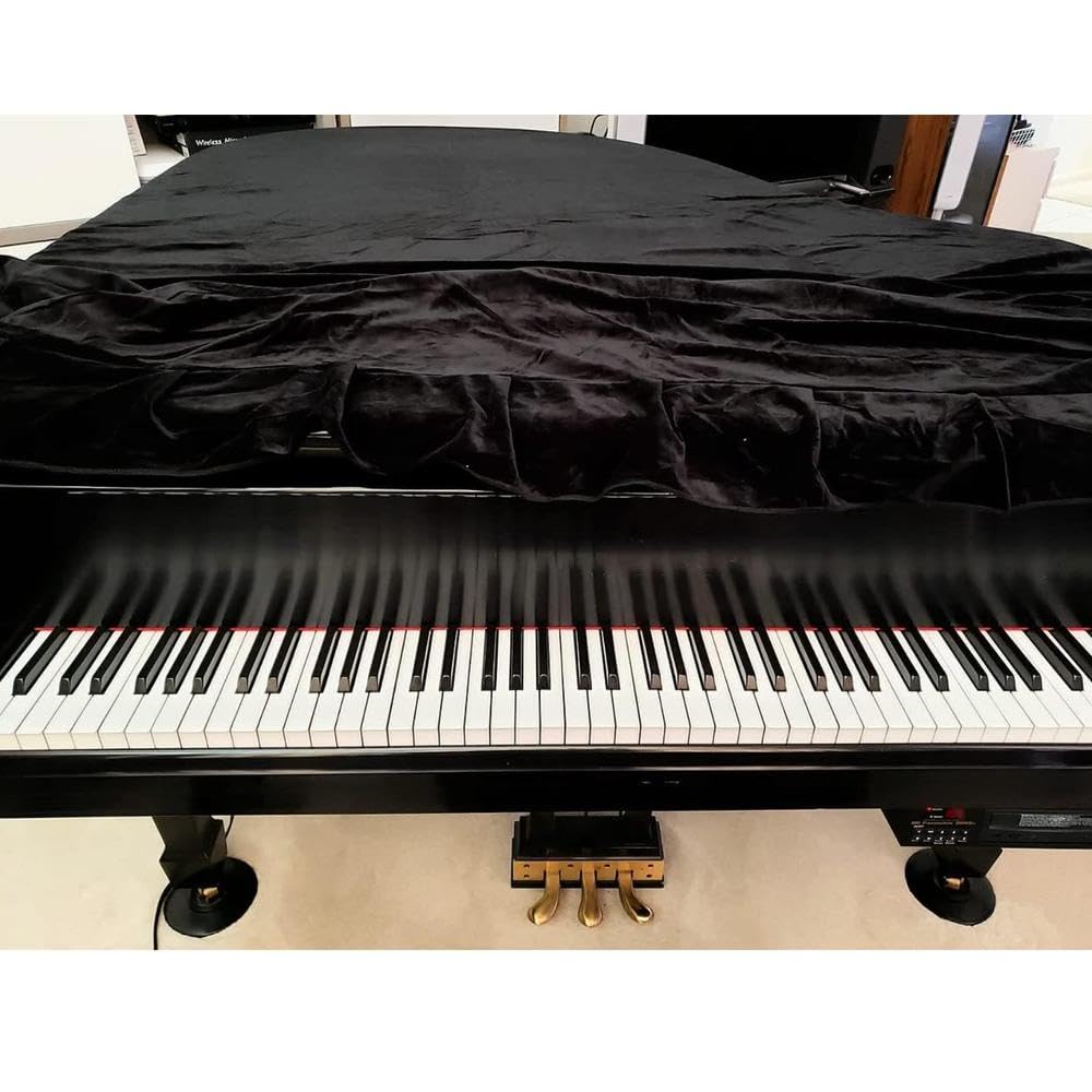 Funda para piano de cola, funda protectora antipolvo de tejido elástico, ajuste perfecto para una protección óptima, superficie suave-Black||150-160
