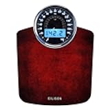 Highly Advance 2-in-1 Digital & Analog Weighing Scale for Body Weight-400lbs, 4 High Precison GX Sensor Accurate, Thick Tempered Glass, Extra Large Display (Red)