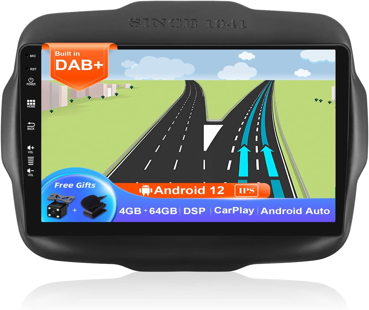 Autoradio SXAUTO Android 14 Per Jeep Renegade (2015-2018) | 9 Pollici | DAB+ Wireless Carplay
