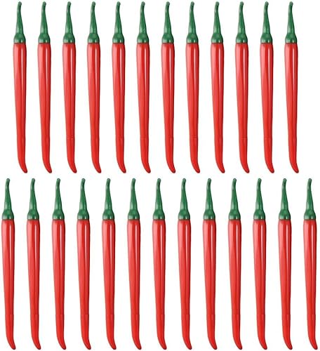 Miniatura 1 de dohobby 25 bolígrafos de verduras de chile rojo, bolígrafos de pimienta roja con tinta negra, para mujeres, hombres, oficina, suministros de fiesta