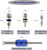 Vista 3 de OCR Válvula de aire acondicionado de automóvil, núcleo de válvula R12 R134a, aire acondicionado automotriz, válvula de neumático de refrigeración