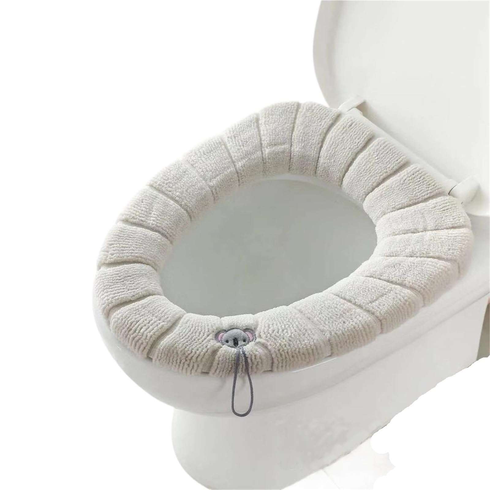 PADGCNOR Soft Toilet Seat Cushion Universal Bathroom Toilet Seat Cushion, Soft Pad, Closestool Lid, Warm Mat, Washable, Comfortable, Skin-Friendly, Winter(Beige With Handle)