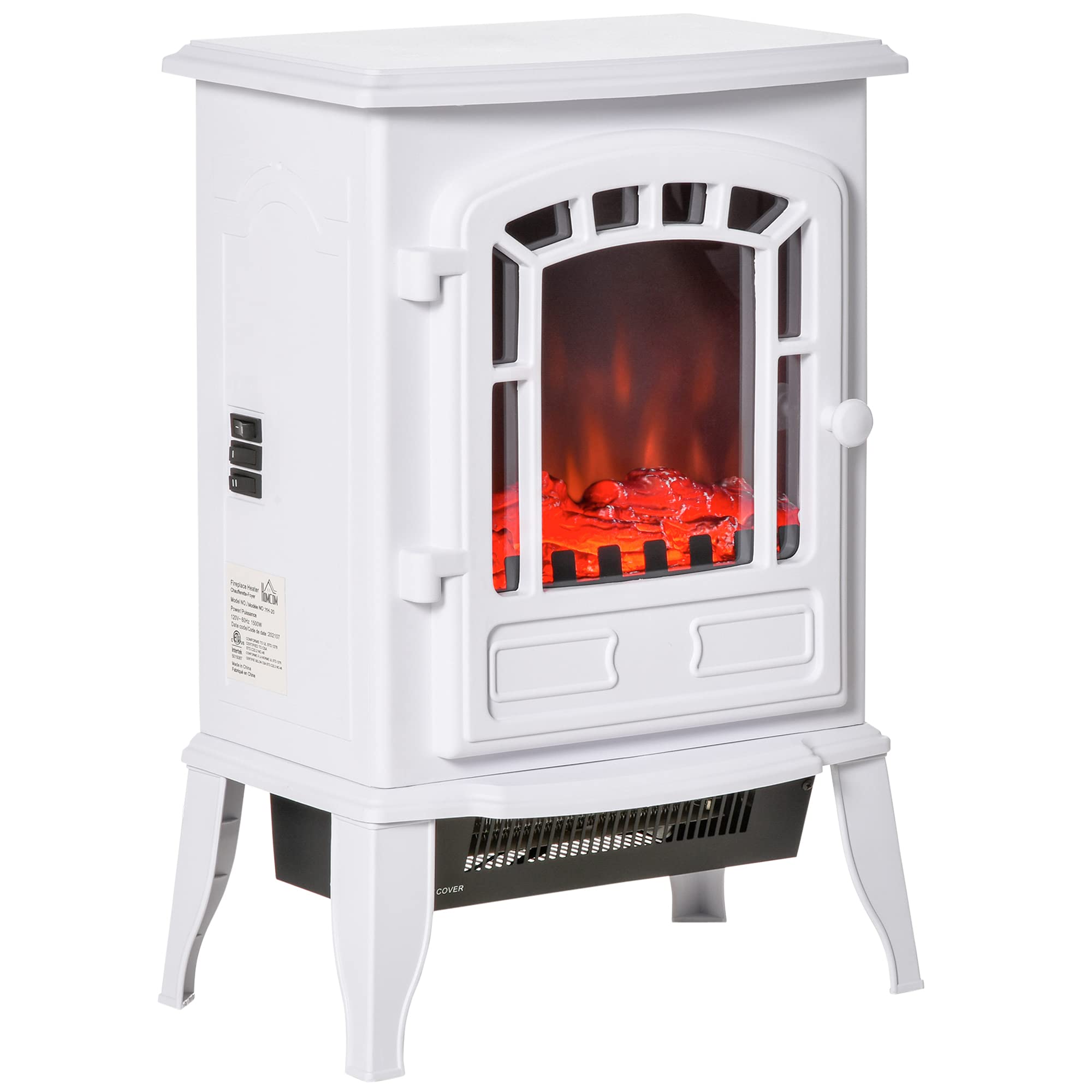 Buy 22" Free Standing Electric Fireplace Stove, Fireplace Heater with Realistic Flame