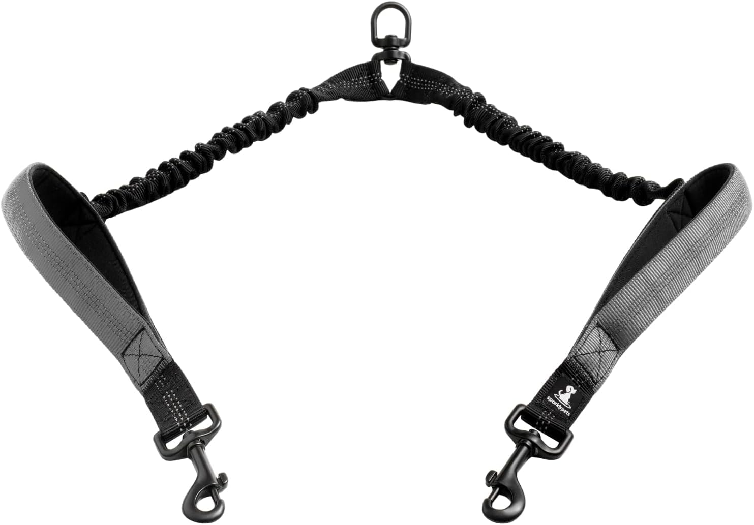 Joggingleine für Hunde zum Laufen, Joggen, Wandern | 2 in 1 Joggingleine und Normale Hundeleine für Große und Mittelgroße Hunde mit Doppelgriff | Bauchgurt Hundeleine