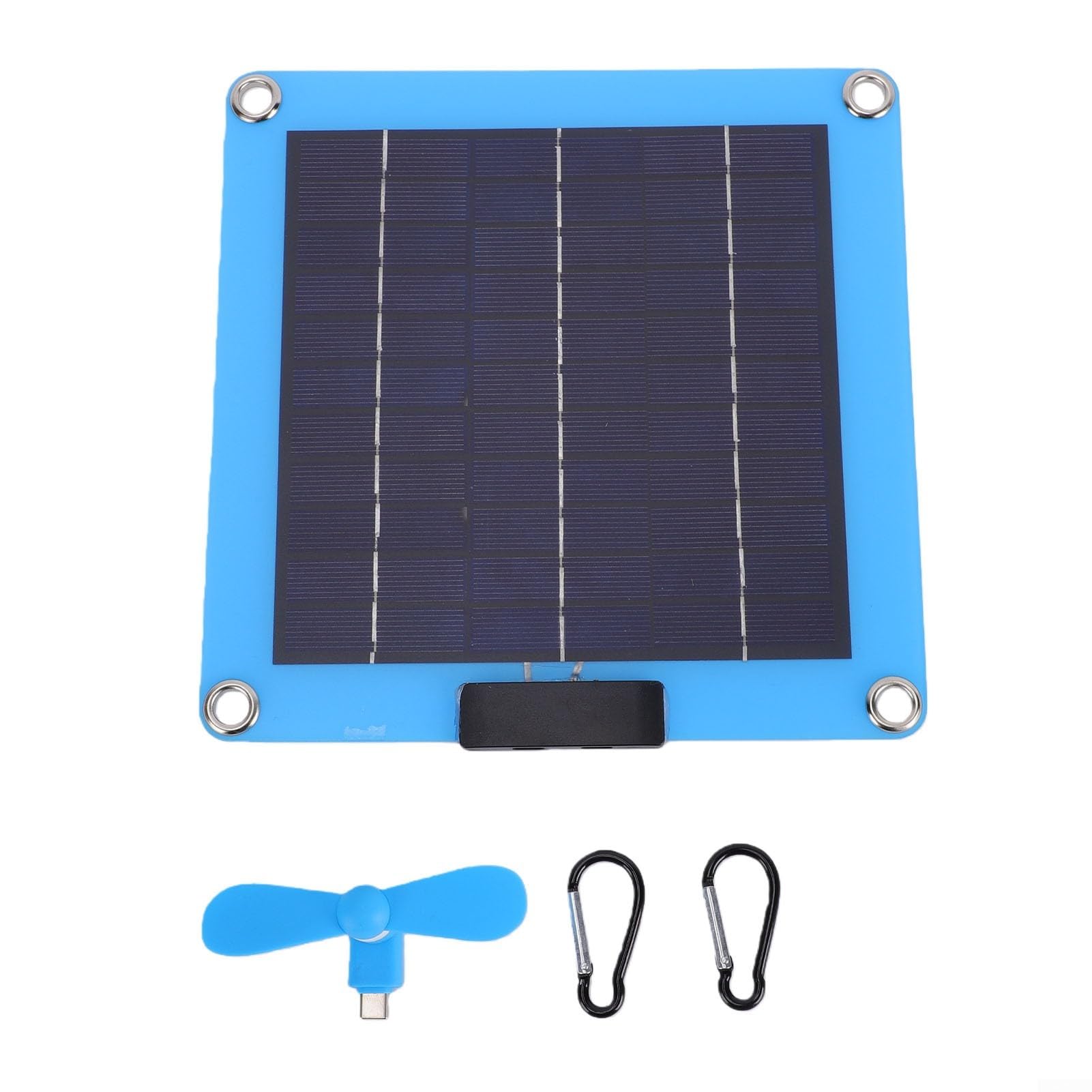 Panneau solaire bifacial transparent avec double ventilateur USB pour une puissance de sortie constante pendant les expéditions en plein air (B)