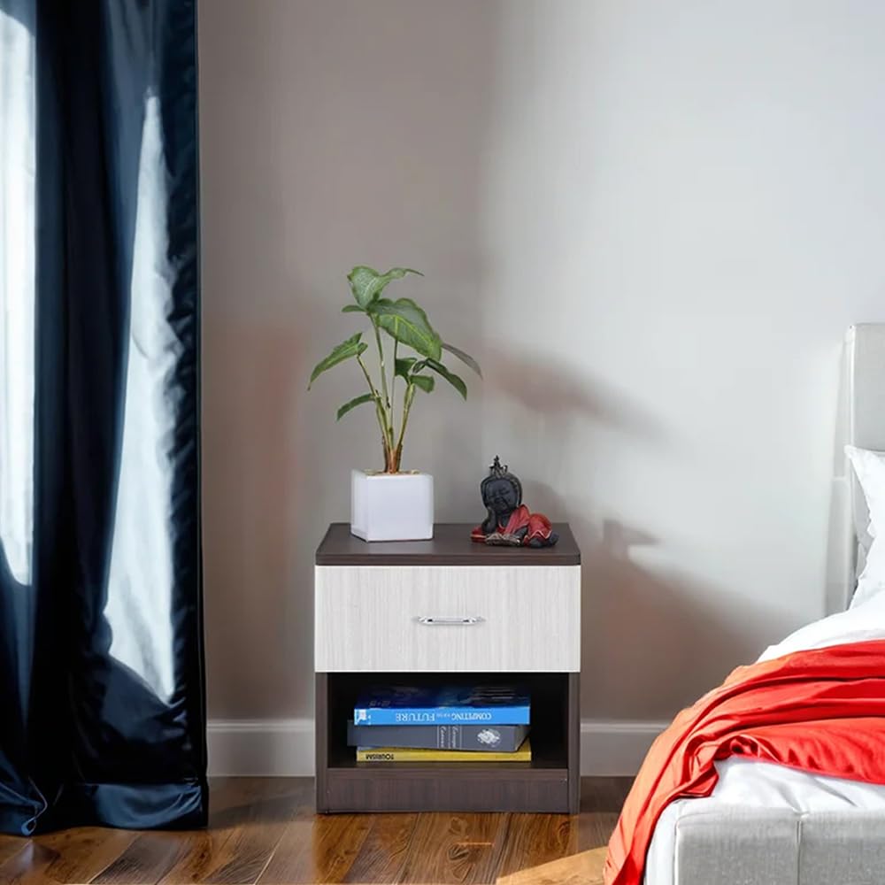 Royaloak Valence Side Table | Engineered Wood | Melamine Finish | Ample Storage | Modern Design | Durable and Long Lasting | Side Table for Bedroom | Bedside Table for Bedroom Royaloak Valence Side Table | Engineered Wood | Melamine Finish | Ample Storage | Modern Design | Durable and Long Lasting | Side Table for Bedroom | Bedside Table for Bedroom