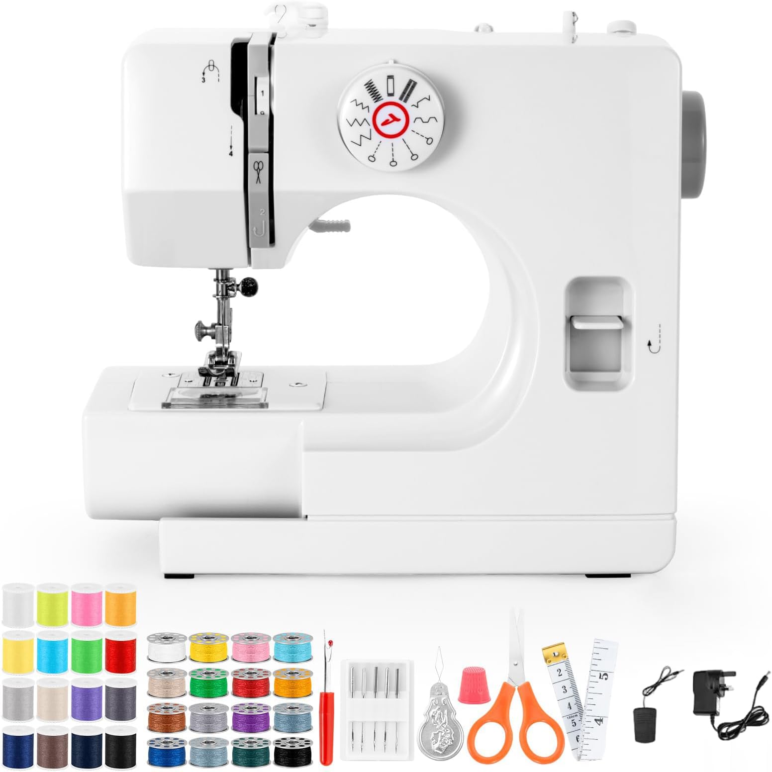 Azonee Sewing Machines, Mini Sewing Machine, Mending Machine - Simple, Portable & Great for Beginners, 12 Stitch Dual Speed with Foot Pedal Kit