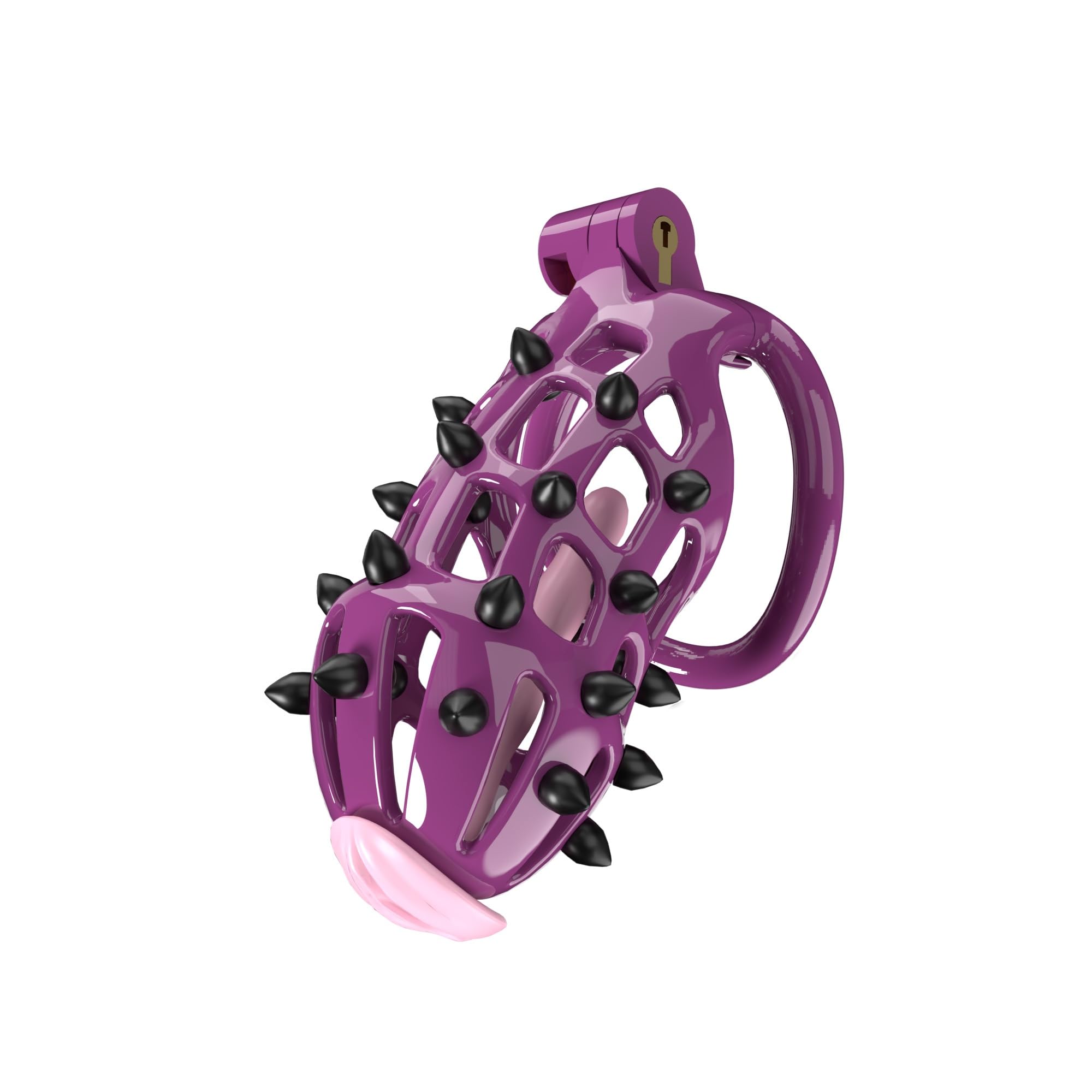 Cage de chasteté pour homme avec 5 anneaux de pénis et pointes de massage en silicone Cage de pénis avec cathéter Bondage de pénis extrême SM Chasteté pour homme Jouets sexuels (B5)