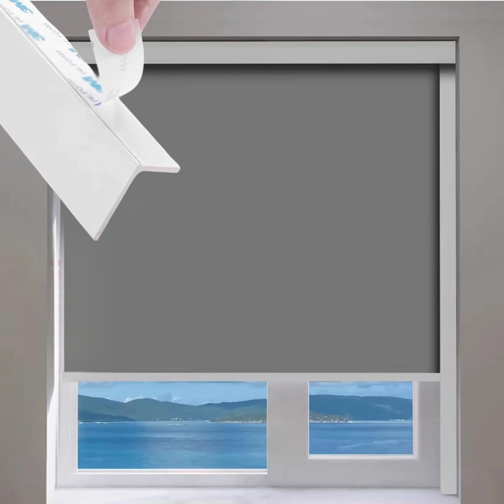 Light Gap Blockers 2 Pack Blackout Light Blocking Strips, 20 22 36 42 48 60 63 70 72 in Light Gap Blockers for Blinds, PVC Window Side Strips, for Nursery Bedroom(White,39in/100cm)