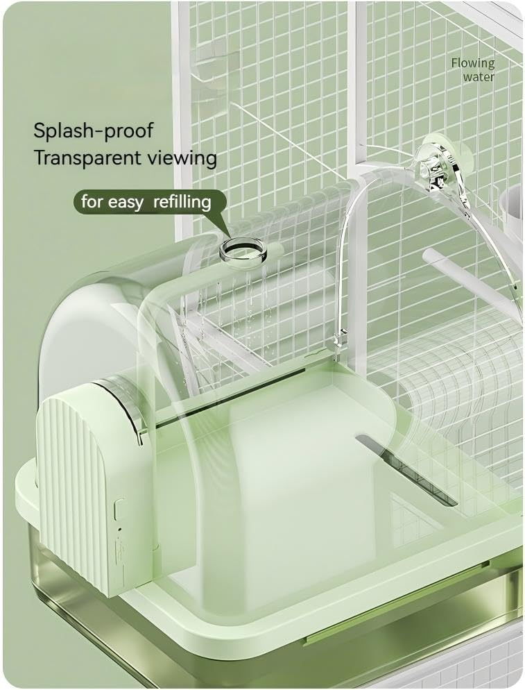 Image of Hanging Bird Bath Box with Anti-Slip Base, Shower Bathing Pool for Parrots, Cockatiels, Lovebirds, Detachable Design