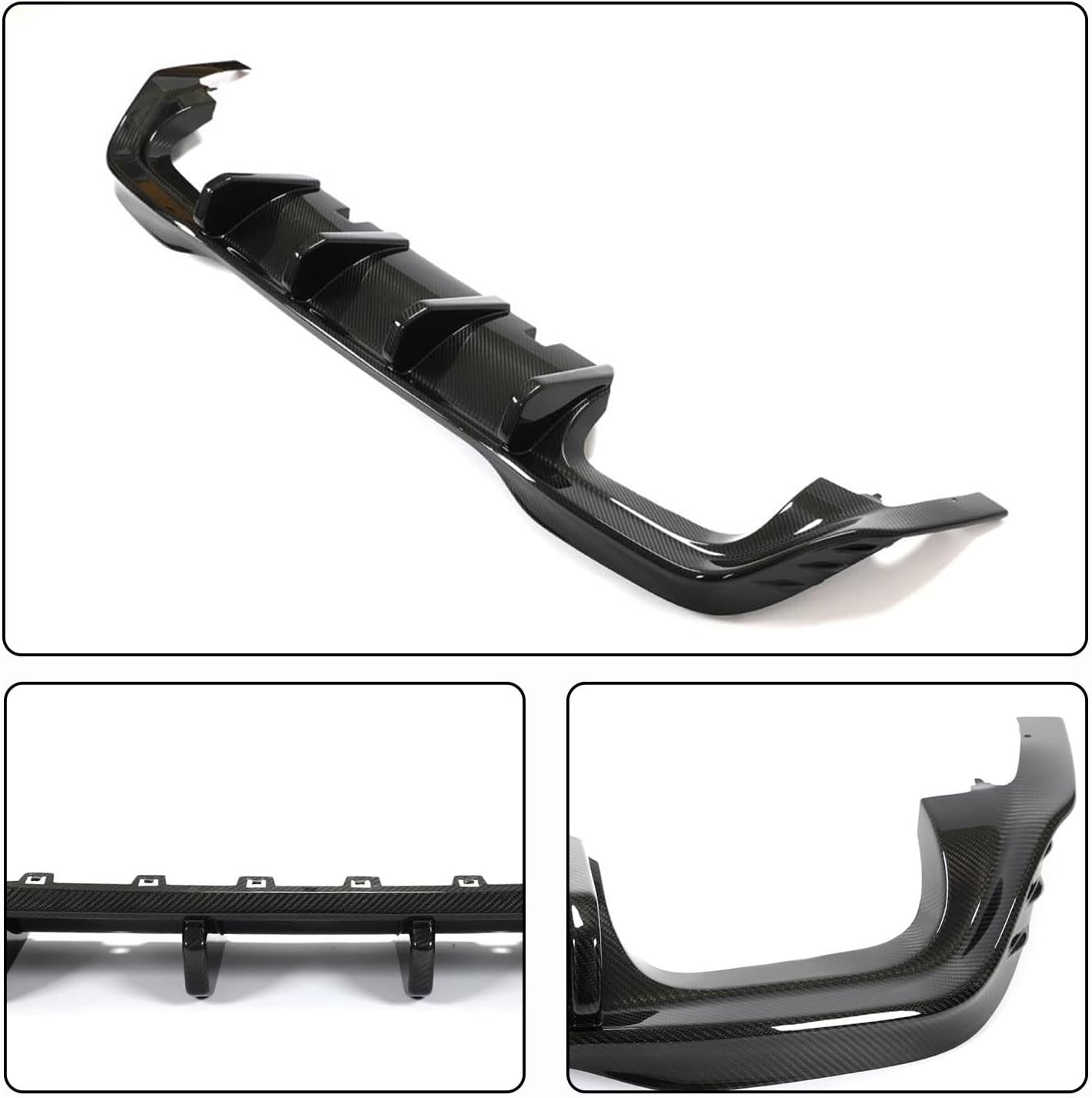 Dry Carbon Fiber Rear Diffuser for Volkswagen Golf 8 MK8 R 2021-2022 Customized Lower Bumper Lip Spoiler Body Kit Factory Outlet