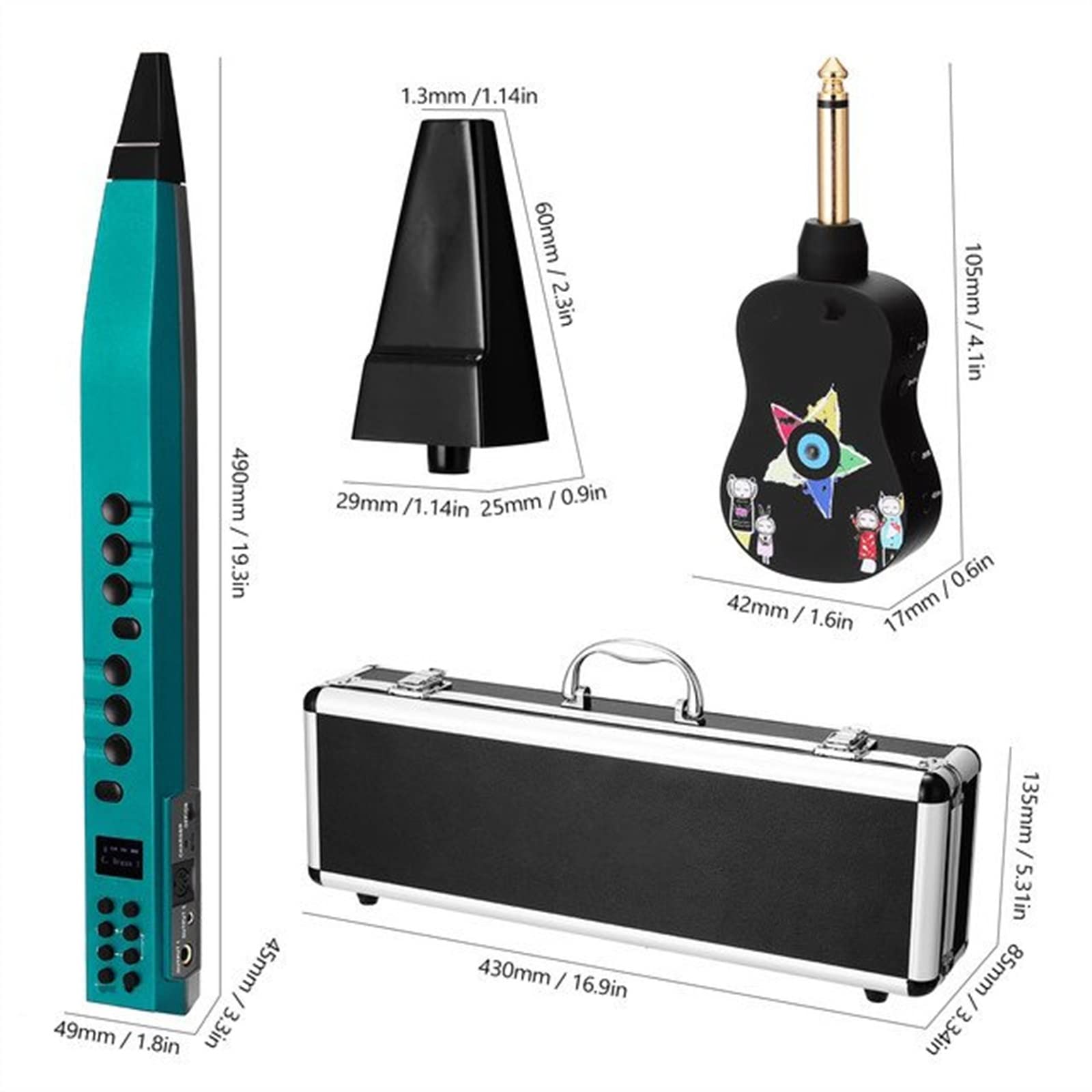 cyfrowy instrument dęty Wbudowany Saksofonowy Elektryczny Saksofon Radiowy Elektroniczny Instrument Dęty (Color : 6)