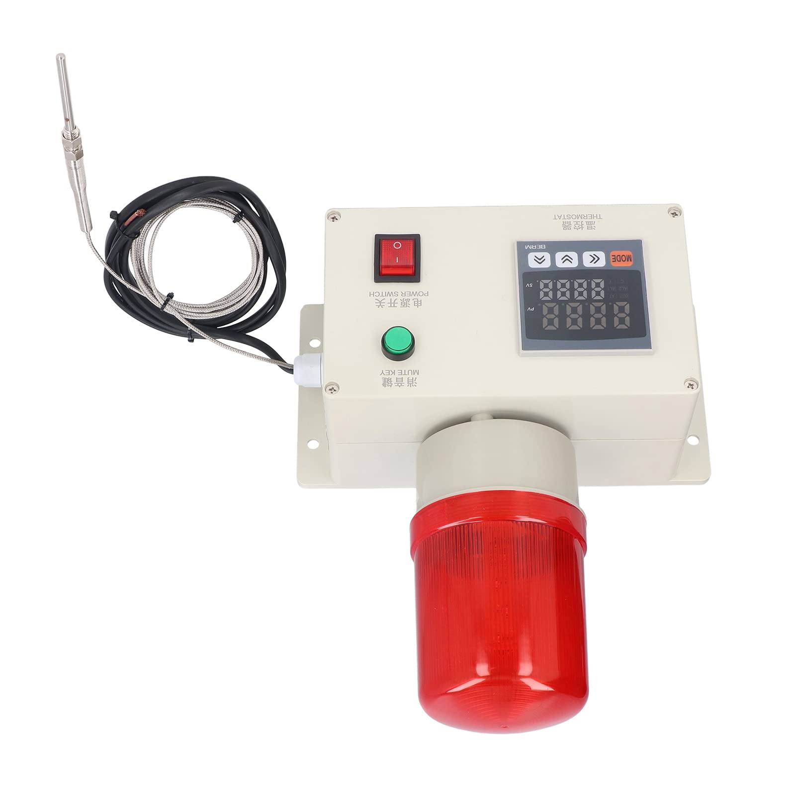 Termostato de Advertencia Automático con Alarma de Temperatura Intermitente, CA 220V para Laboratorio, Oficina y Almacén