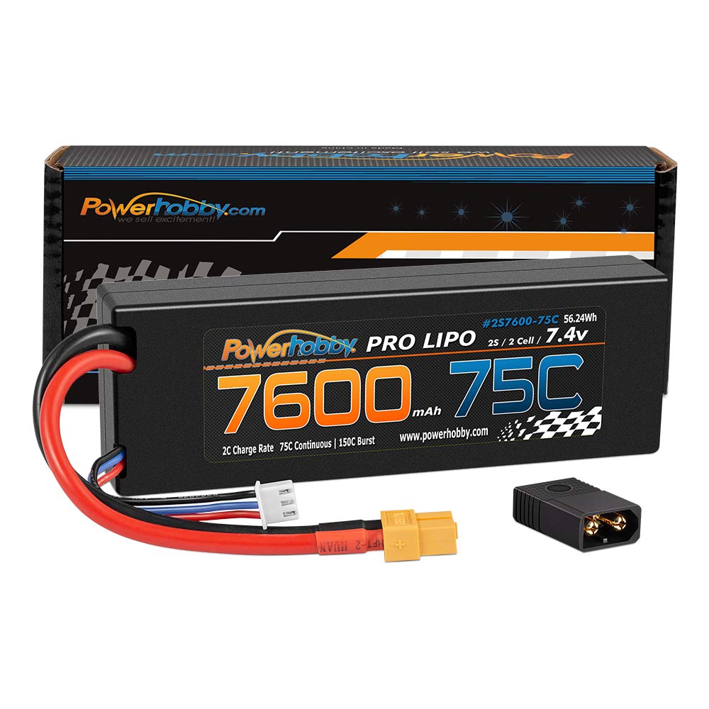 Amazon.com: Powerhobby 2s 7.4v 7600mah 75c Lipo Battery w XT60