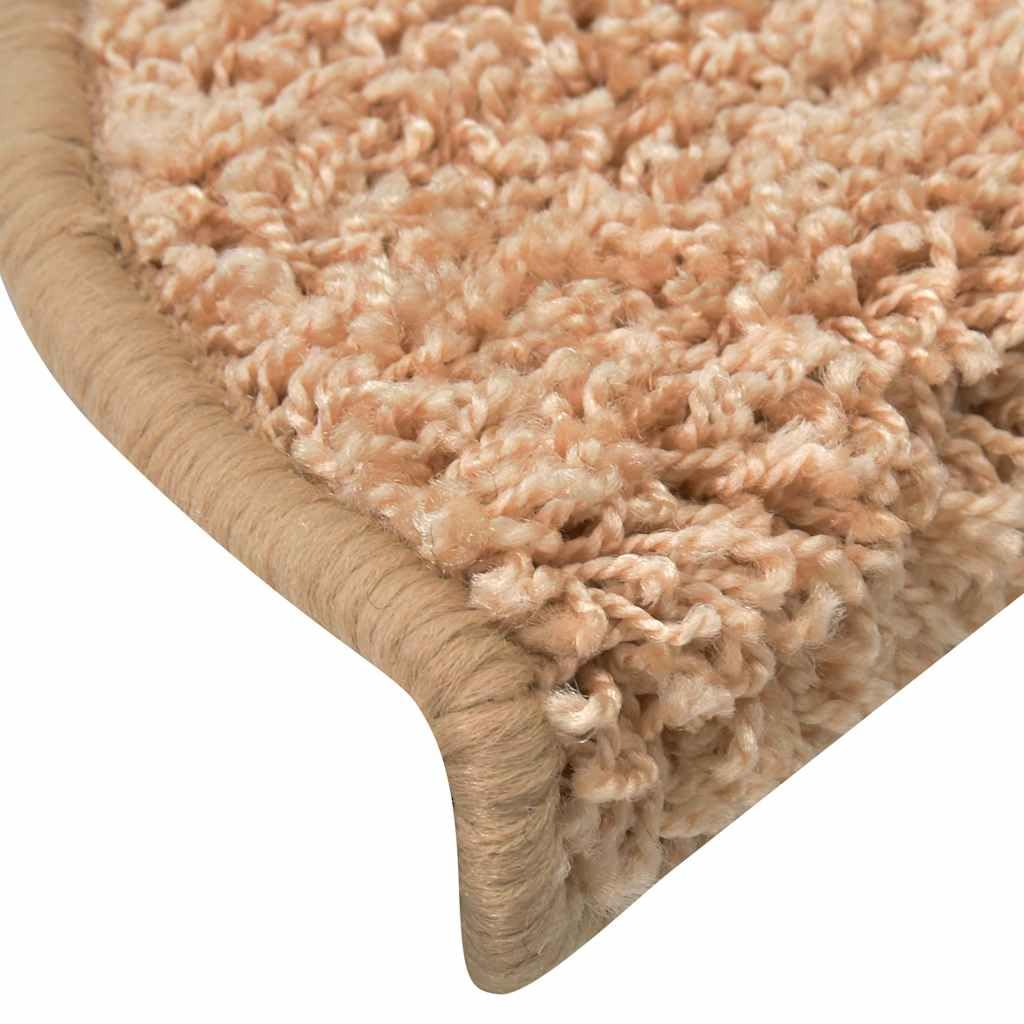 Lot de 15 tapis d'escalier, 65 x 21 x 4 cm, or
