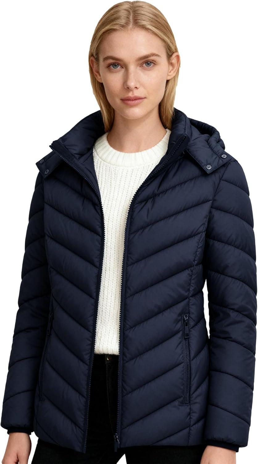 Women's Lightweight Quilted Down Coat | Waterproof, Windproof, Removable Hood, Warm Puffer Jacket for Winter - Image 4