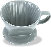 Vista 7 de Pour Over Ceramic - Cafetera de cerámica con 3 agujeros de fondo plano, cono de filtro lento de porcelana para viajes, camping, oficina, hogar