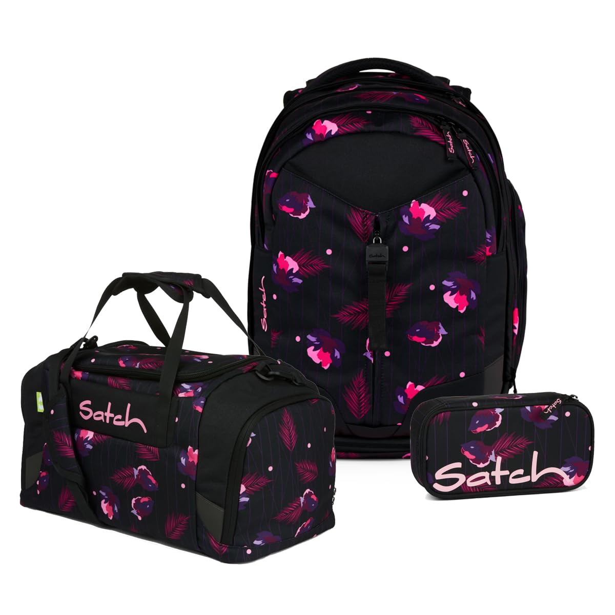 Satch Match Schulrucksack Set 3tlg. (Mystic Nights) inkl. Schlamperbox und Sporttasche