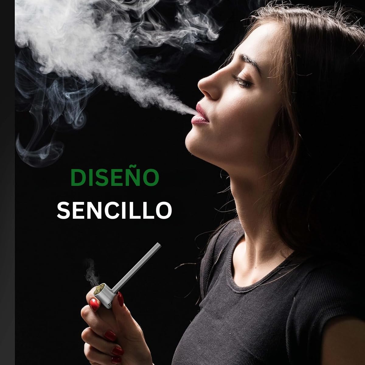 Pipa de titanio UDOPEA T-Pipe - La original - Pipa metálica de alta gama con propiedades perfectas para fumar - Pequeña, ligera, de sabor neutro (Titanio)