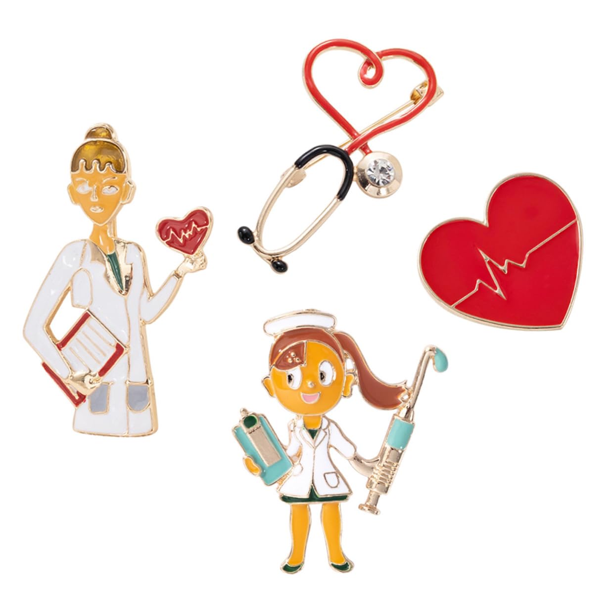 3 Sätze trachtenbrosche for women Anzug Brosche Anstecknadel Herzkragenbroschen kreative Brosche Party-Brosche Kleidung Stift Schmuck Krankenschwester Abzeichen