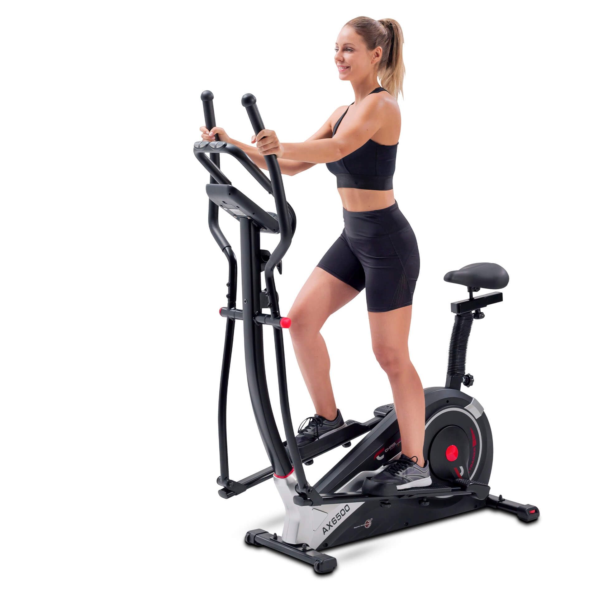 Christopeit Sport AX 6500 Vélo hybride 2 en 1 – 10 niveaux de résistance, avec système de freinage magnétique, poids jusqu'à 150 kg