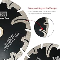 Vista 3 de DT-DIATOOL Hoja de diamante de 4-1/2 pulgadas para piedra de granito, hormigón, mármol, disco de corte prensado en caliente con segmento protector