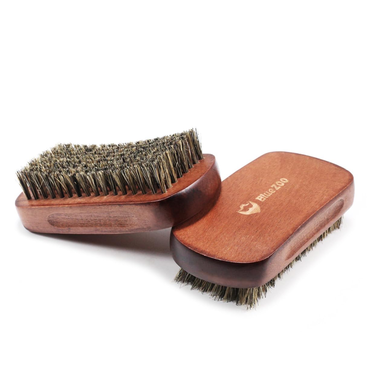 Healeved Elegant Brown Curved Beard Brush Beard Care Accessory Brush for Beard Mustache Cleaning