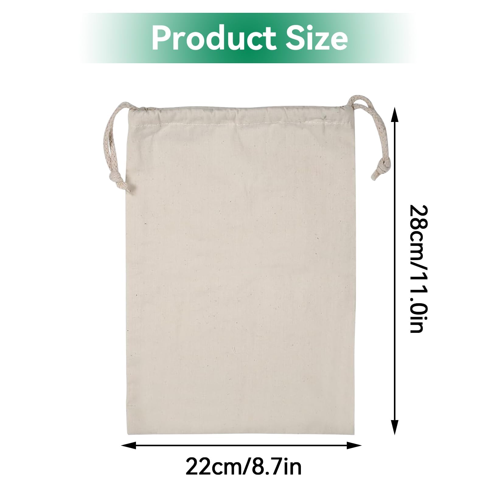 Sacchetti Con Coulisse In Cotone - Borse Per Biancheria Lavabile, Multiuso - Foto 7