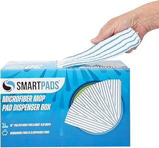 Arkwright Reusable Smart Pads Box - Disposable or Washable Microfiber Mop Pads Box for Dry and Wet Mops for Floor Cleaning, 18 in. (Pack of 30), Blue