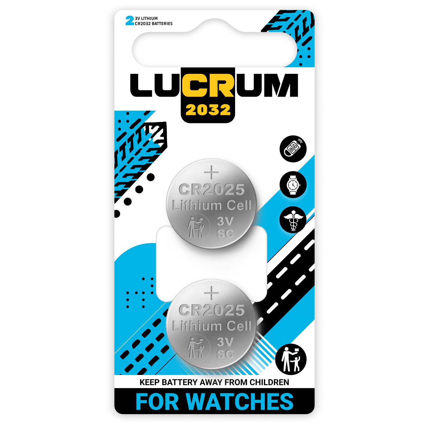 Lucrum 2-Pack Watch Battery for Casio G Shock Replacement - CR2025 Watch Batteries Compatible with G-Shock GD-010 GD-100 GDF-100 GG-B100 GL-190 GL-