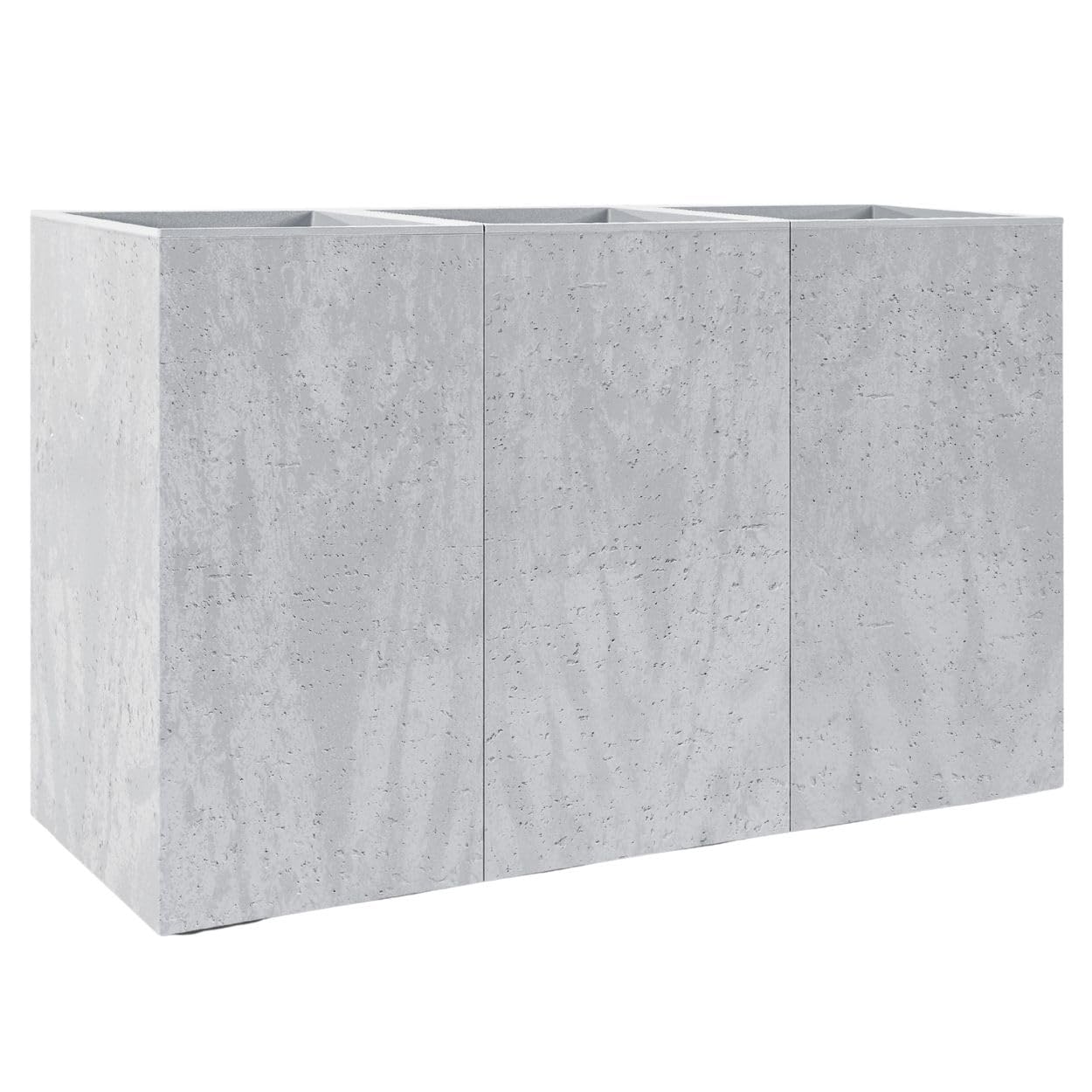 Blumentopf Blumenkübel grau 60x90 Übertopf Pflanzgefäß auf Rollen Betonstruktur Modern für Garten Balkon Terrasse