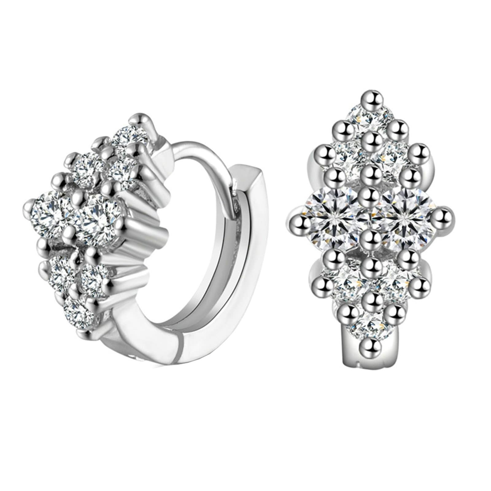 KnSam Pendientes de mujer vintage moissanita, pendientes de aro clásicos de oro blanco de 18 quilates 750, au750, sin níquel, plata