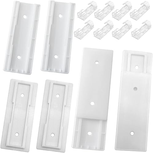 ACKLLR Paquete de 4 soportes autoadhesivos para regleta de alimentación con 16 clips organizadores de cables, transparentes para control remoto,