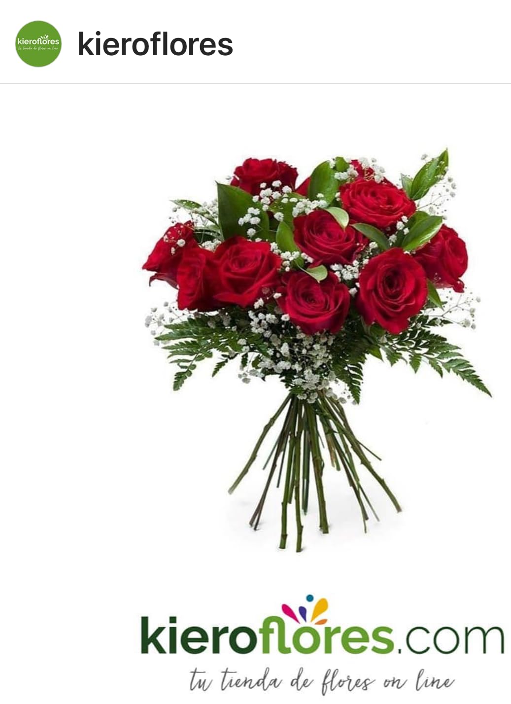 KIEROFLORES Ramo de flores naturales a domicilio. Ramo de rosas rojas. Flor fresca.Aniversario, regalos