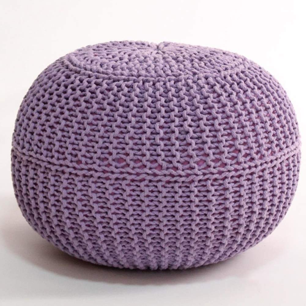 Pouf tricoté de style câble pour soulager le mal de dos au sol
