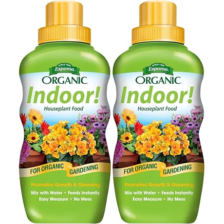Espoma Grow Organic Liquid Indoor Plant Food, 8 Ounce Twin Pack