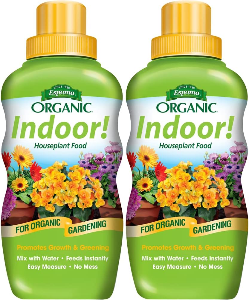 8 Ounce Concentrated Organic Indoor Plant Food - Indoor Plant Fertilizer for Large & Small Plants Like Pothos, Fiddle Leaf Fig, Monstera, Snake & Palms - Pack of 2