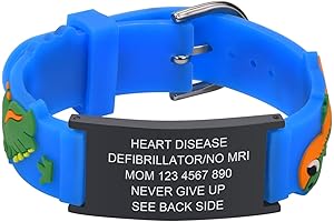 Kids Silicone Allergy Seizure Bracelet for Autism, Identification Badge for Lost Children, 5.1''-6.5''